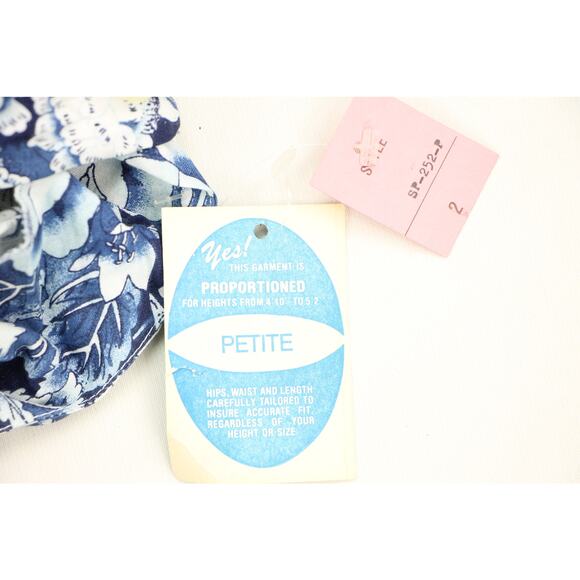 80s 90s Vintage Linea Moda Floral Flower Print Petite Deadstock Dress NWT - Picture 6 of 6